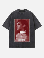 Rihanna Print Round Neck T-shirt