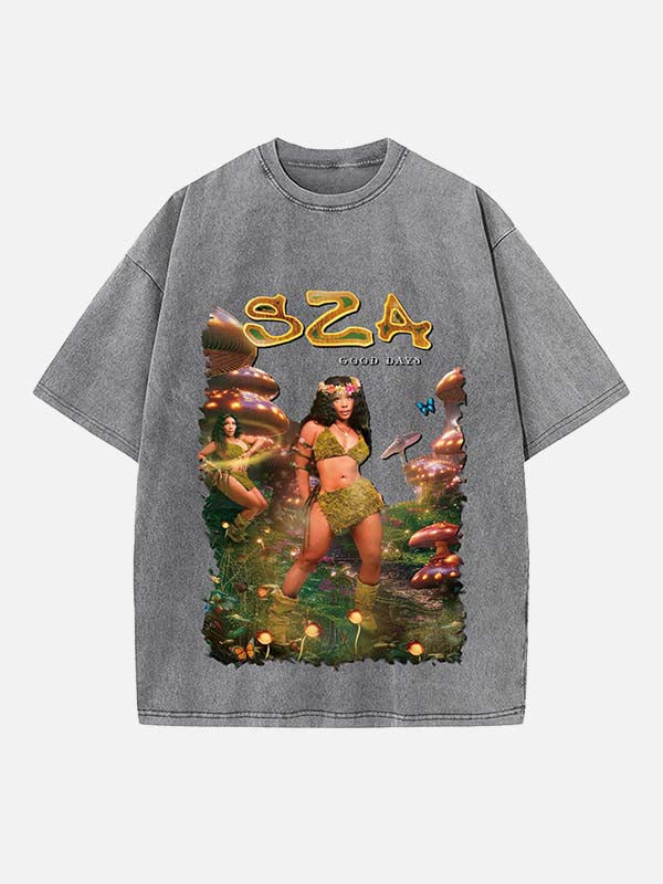 SZA Print Round Neck T-shirt
