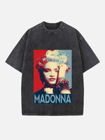 Madonna Print Round Neck T-shirt