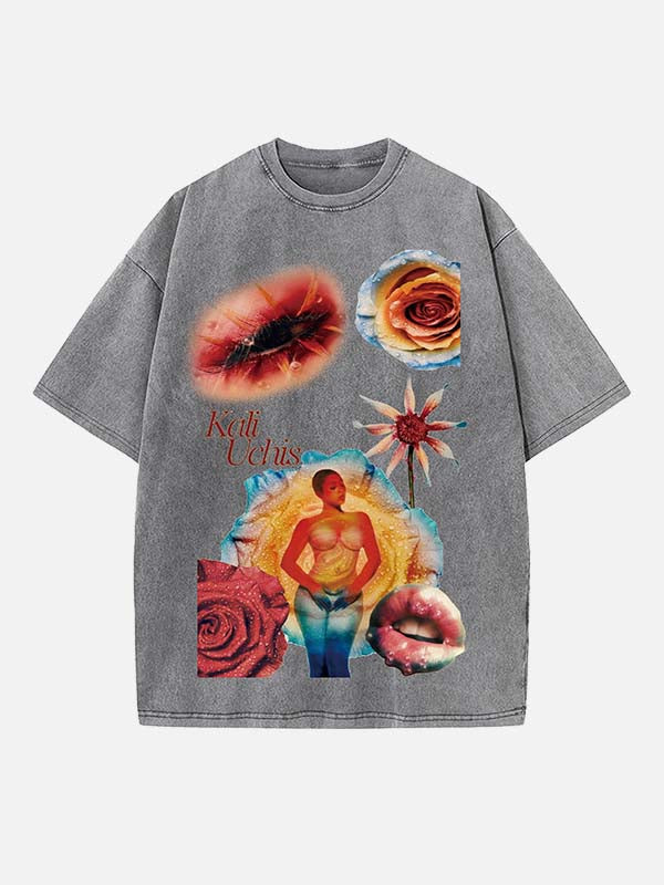 Kali Uchis Print Round Neck T-shirt