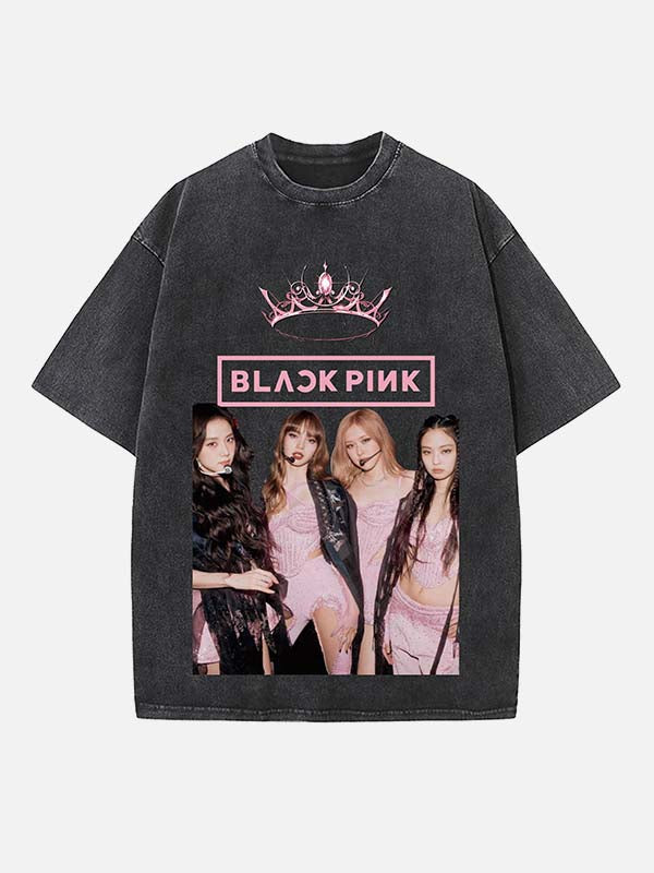 BLACKPINK Print Round Neck T-shirt