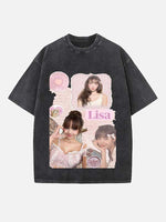 BLACKPINK Lisa Print Round Neck T-shirt