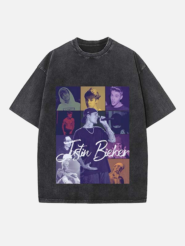 Justin Bieber Print Round Neck T-shirt