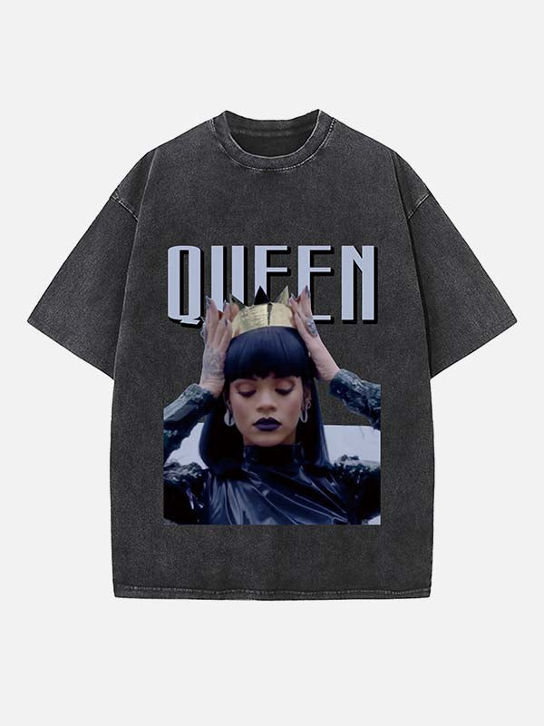 Rihanna Print Round Neck T-shirt