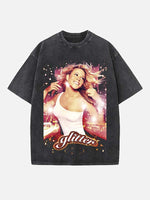 Mariah Carey Print Round Neck T-shirt