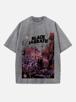 Black Sabbath Print Round Neck T-shirt