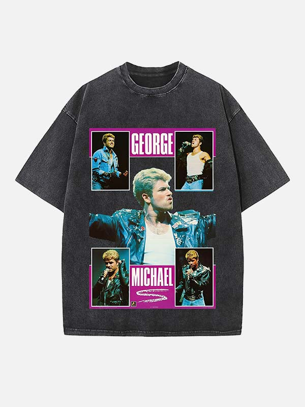 George Michael Wham! Print Round Neck T-shirt