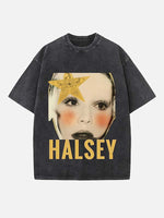 Halsey Print Round Neck T-shirt