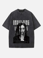 Rihanna Print Round Neck T-shirt