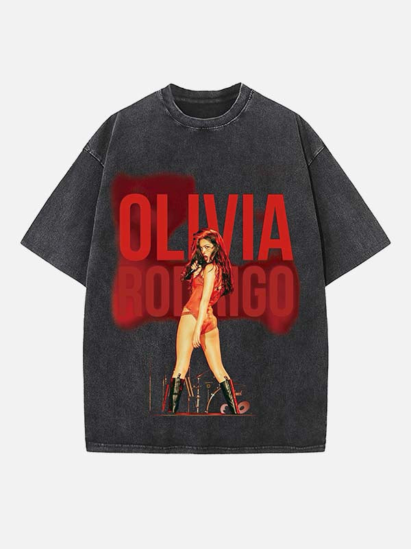Olivia Rodrigo Print Round Neck T-shirt