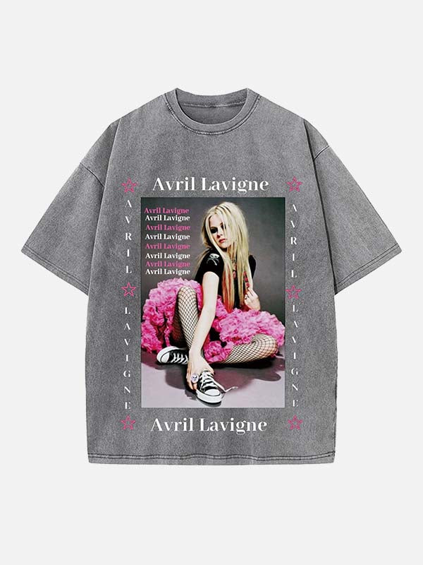 Avril Lavigne Print Round Neck T-shirt