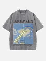 Led Zeppelin Print Round Neck T-shirt
