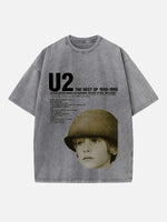 U2 Print Round Neck T-shirt