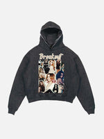 Miley Cyrus Print Slant Pockets Hoodie