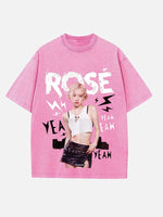 BLACKPINK Rosé Print Round Neck T-shirt