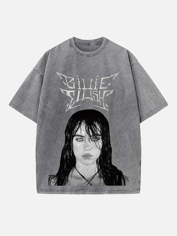 Billie Eilish Print Round Neck T-shirt