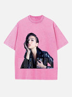 Dua Lipa Print Round Neck T-shirt