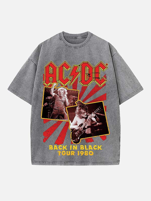 AC/DC Print Round Neck T-shirt
