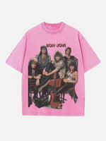 Bon Jovi Print Round Neck T-shirt