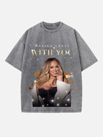 Mariah Carey Print Round Neck T-shirt