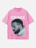 Drake Print Round Neck T-shirt