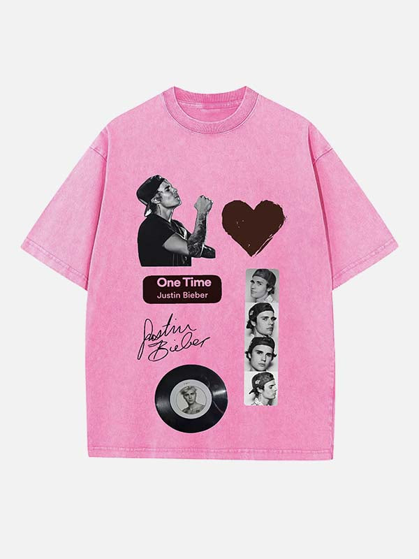 Justin Bieber Print Round Neck T-shirt