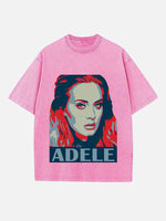 Adele Print Round Neck T-shirt
