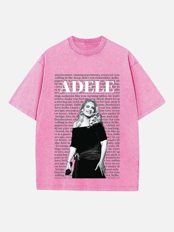 Adele Print Round Neck T-shirt