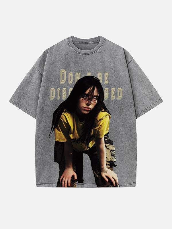 Billie Eilish Print Round Neck T-shirt
