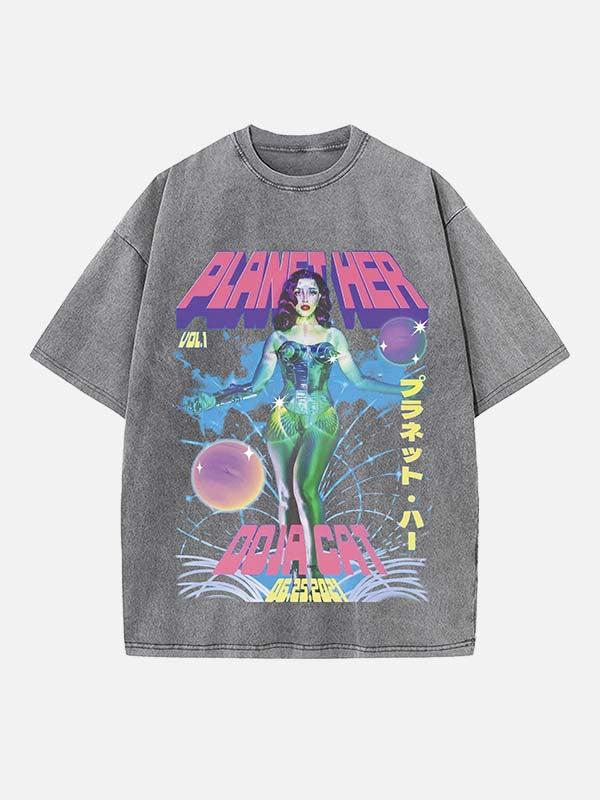 Doja Cat Print Round Neck T-shirt