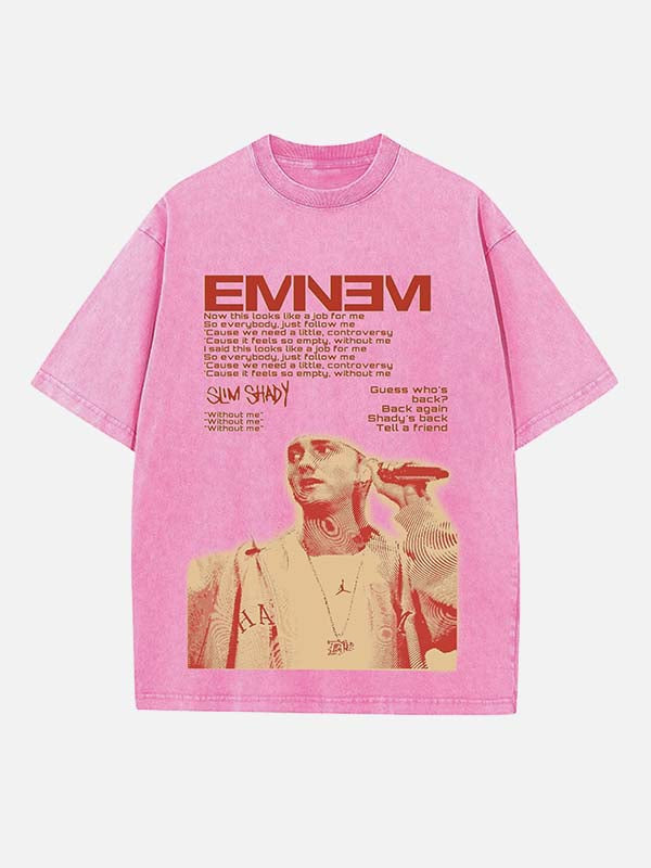 Eminem Print Round Neck T-shirt