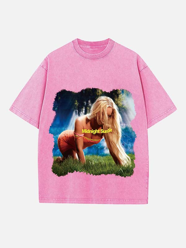 Zara Larsson Print Round Neck T-shirt
