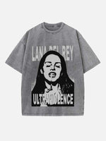 Lana Del Rey Print Round Neck T-shirt