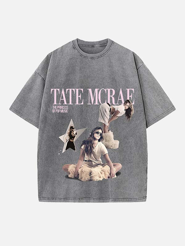 Tate McRae Print Round Neck T-shirt
