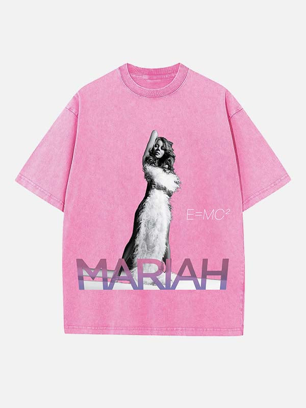 Mariah Carey Print Round Neck T-shirt