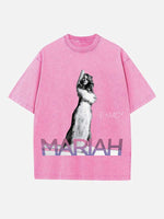Mariah Carey Print Round Neck T-shirt
