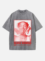 Olivia Rodrigo Print Round Neck T-shirt