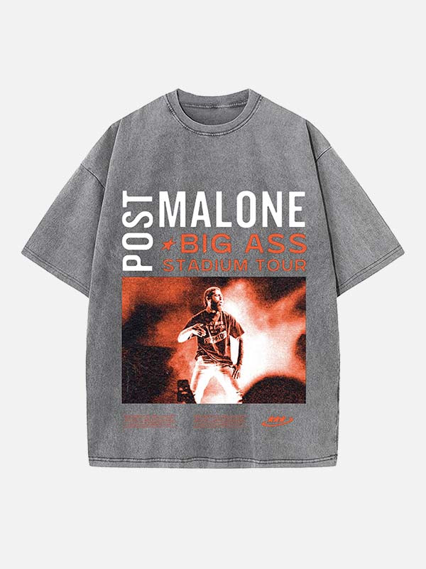 Post Malone Print Round Neck T-shirt