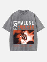Post Malone Print Round Neck T-shirt