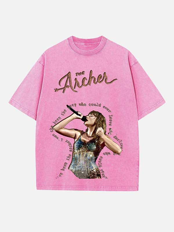 Taylor Swift Print Round Neck T-shirt
