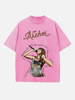 Taylor Swift Print Round Neck T-shirt