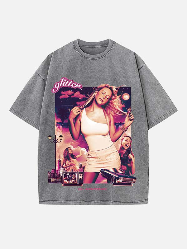 Mariah Carey Print Round Neck T-shirt
