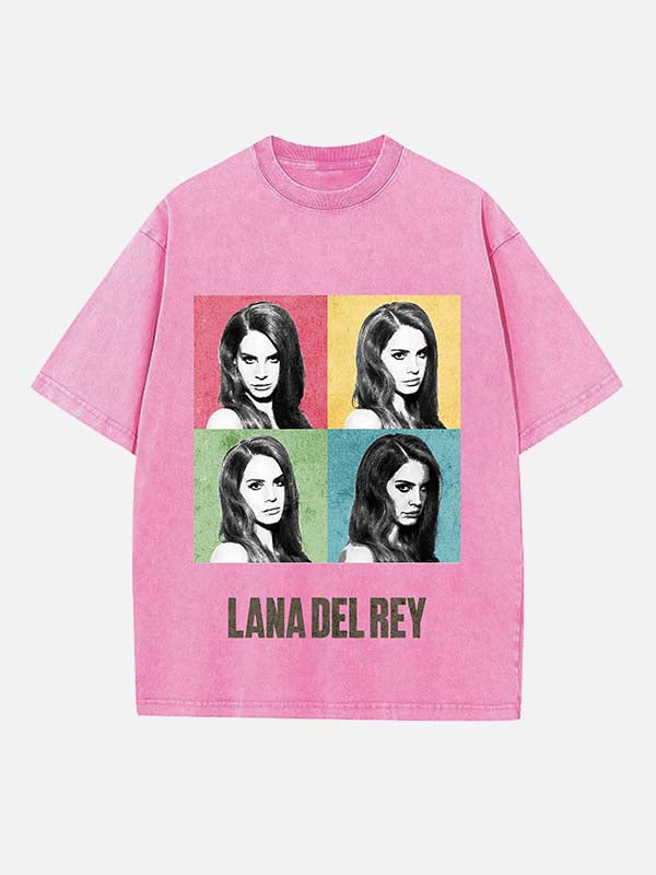 Lana Del Rey Print Round Neck T-shirt