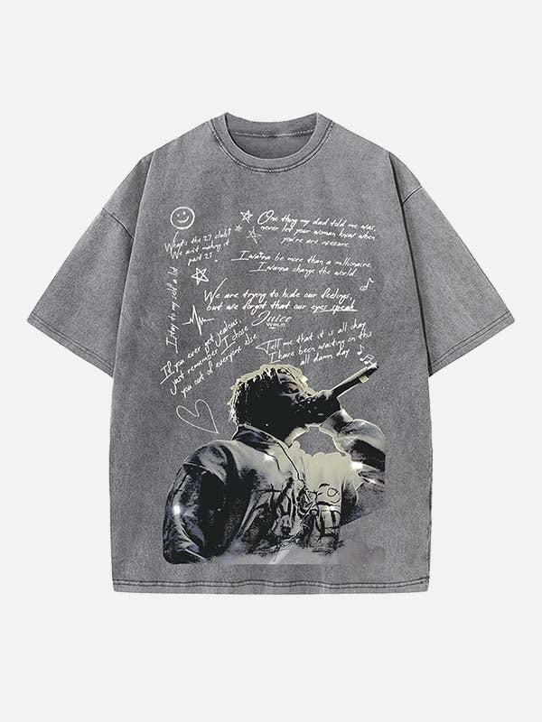 Juice WRLD Print Round Neck T-shirt