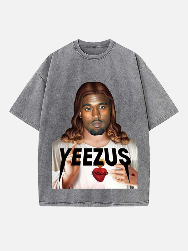Kanye West Print Round Neck T-shirt