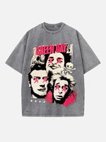 Green Day Print Round Neck T-shirt