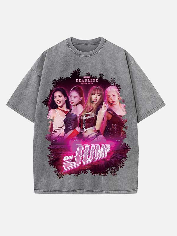 BLACKPINK Print Round Neck T-shirt