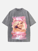 Cardi B Print Round Neck T-shirt
