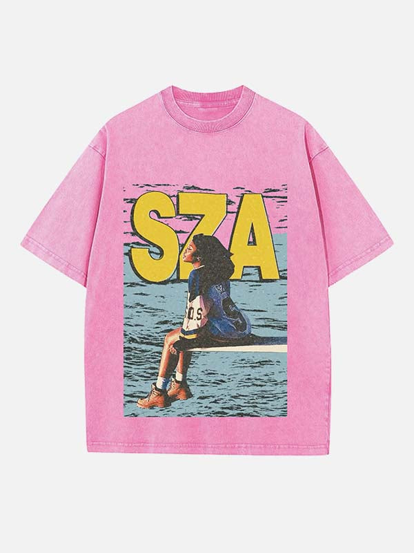 SZA Print Round Neck T-shirt