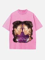 Jennifer Lopez Print Round Neck T-shirt